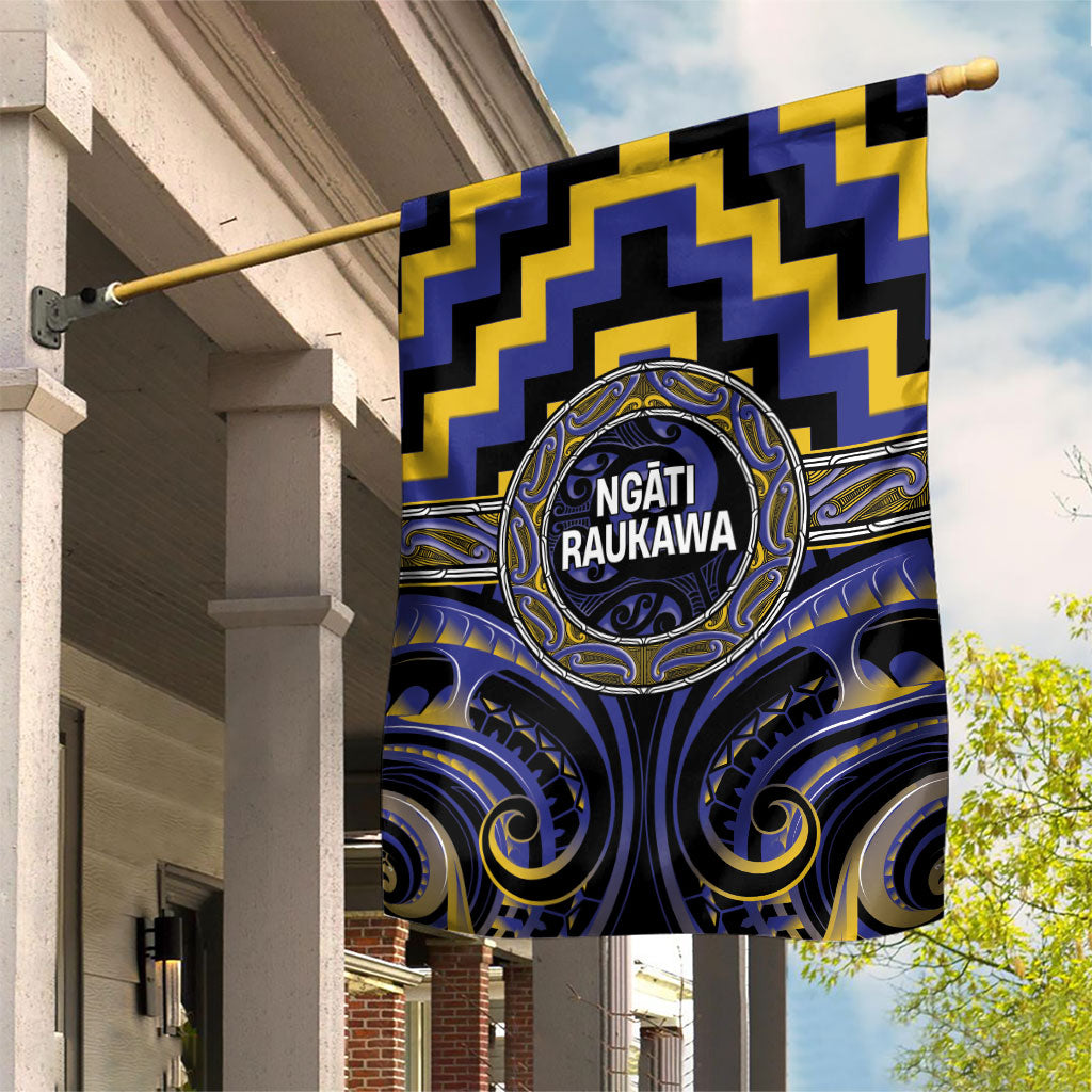 Aotearoa Ngati Raukawa Garden Flag Maori Iwi Poutama Puhoro Tattoo LT14 House Flag Blue - Polynesian Pride