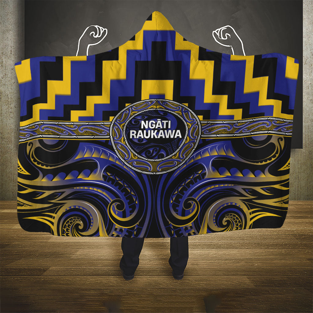 Aotearoa Ngati Raukawa Hooded Blanket Maori Iwi Poutama Puhoro Tattoo LT14 - Polynesian Pride