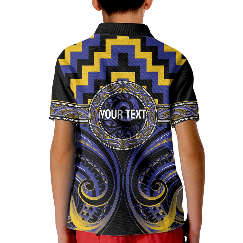 Aotearoa Ngati Raukawa Personalised Kid Polo Shirt Maori Iwi Poutama Puhoro Tattoo LT14 - Polynesian Pride