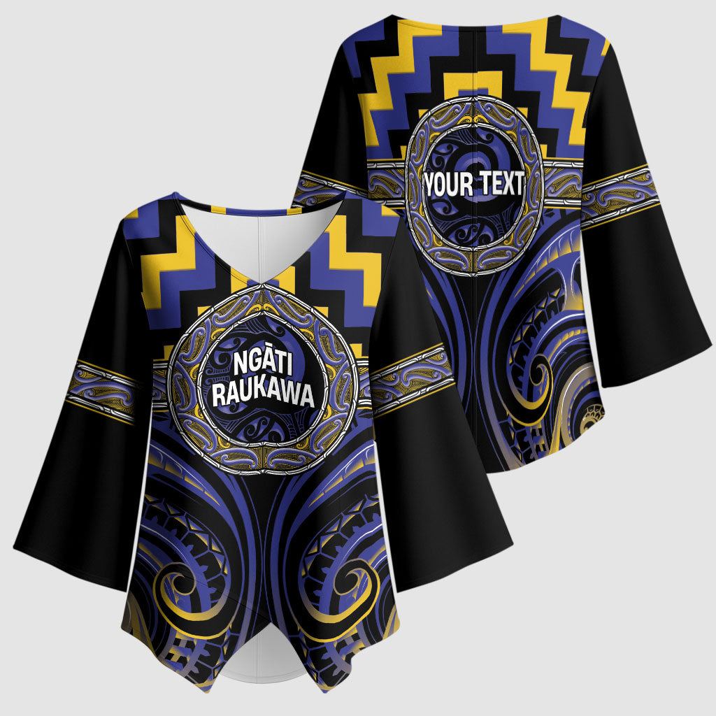 Aotearoa Ngati Raukawa Personalised Kimono Sleeve Blouse Maori Iwi Poutama Puhoro Tattoo LT14 - Polynesian Pride