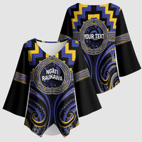 Aotearoa Ngati Raukawa Personalised Kimono Sleeve Blouse Maori Iwi Poutama Puhoro Tattoo LT14 - Polynesian Pride