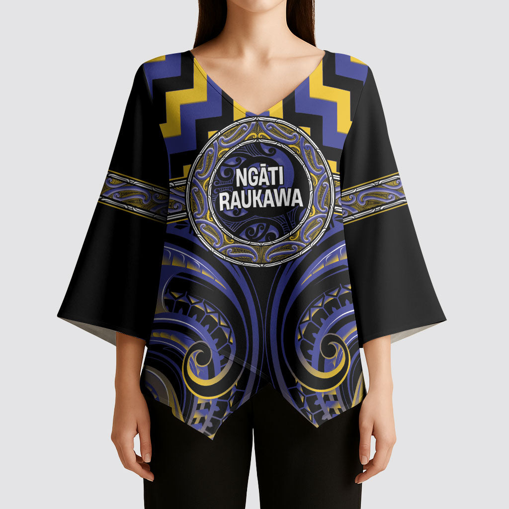 Aotearoa Ngati Raukawa Personalised Kimono Sleeve Blouse Maori Iwi Poutama Puhoro Tattoo LT14 - Polynesian Pride