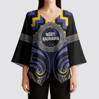 Aotearoa Ngati Raukawa Personalised Kimono Sleeve Blouse Maori Iwi Poutama Puhoro Tattoo LT14 - Polynesian Pride
