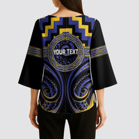 Aotearoa Ngati Raukawa Personalised Kimono Sleeve Blouse Maori Iwi Poutama Puhoro Tattoo LT14 - Polynesian Pride