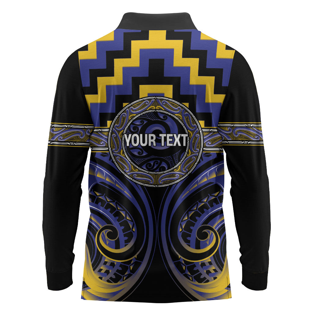 Aotearoa Ngati Raukawa Personalised Long Sleeve Polo Shirt Maori Iwi Poutama Puhoro Tattoo LT14 - Polynesian Pride