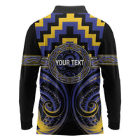Aotearoa Ngati Raukawa Personalised Long Sleeve Polo Shirt Maori Iwi Poutama Puhoro Tattoo LT14 - Polynesian Pride