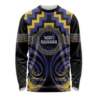 Aotearoa Ngati Raukawa Personalised Long Sleeve Shirt Maori Iwi Poutama Puhoro Tattoo LT14 Unisex Blue - Polynesian Pride