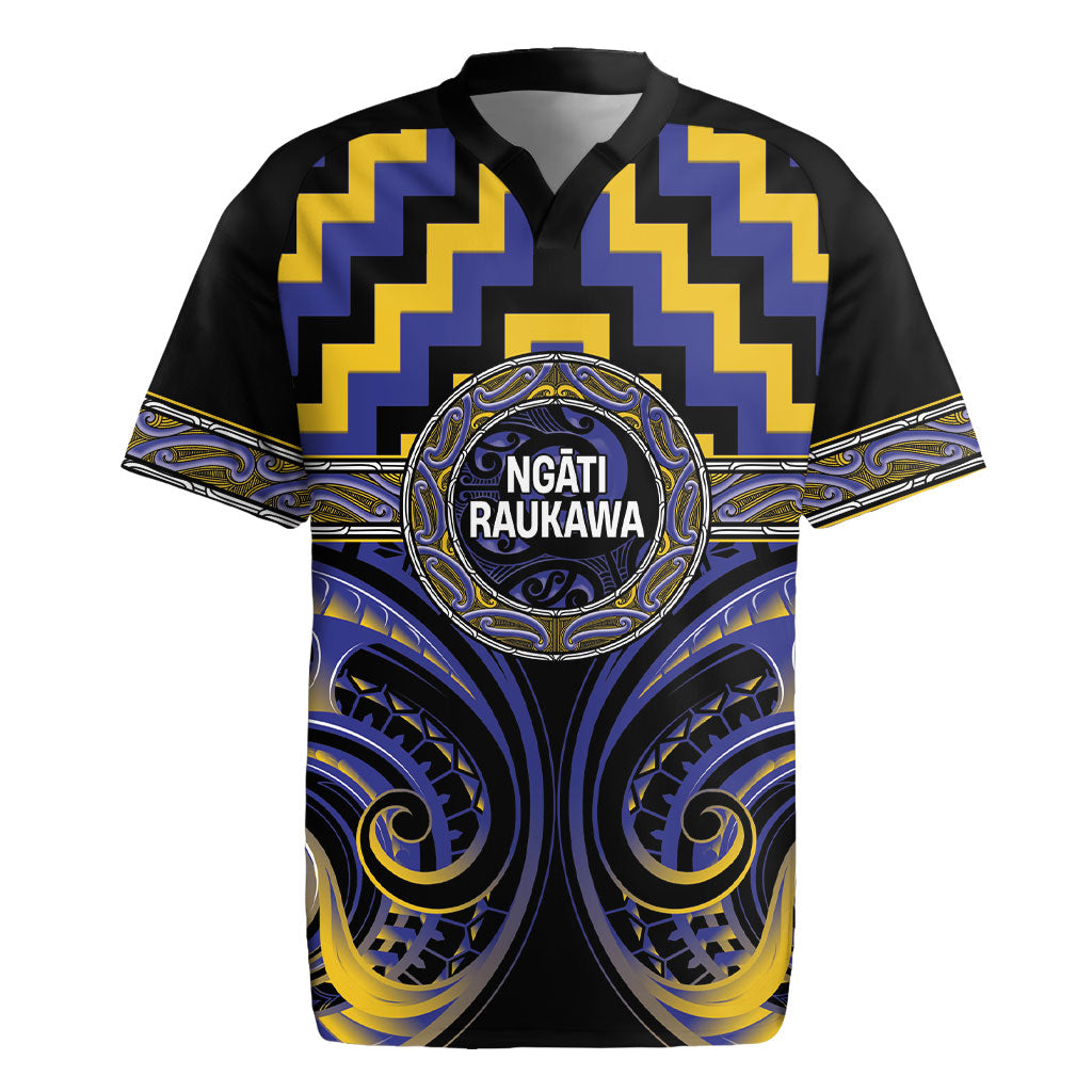 Aotearoa Ngati Raukawa Personalised Rugby Jersey Maori Iwi Poutama Puhoro Tattoo LT14 Blue - Polynesian Pride