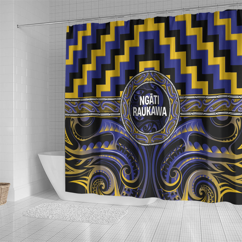Aotearoa Ngati Raukawa Shower Curtain Maori Iwi Poutama Puhoro Tattoo LT14 - Polynesian Pride