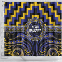 Aotearoa Ngati Raukawa Shower Curtain Maori Iwi Poutama Puhoro Tattoo LT14 - Polynesian Pride