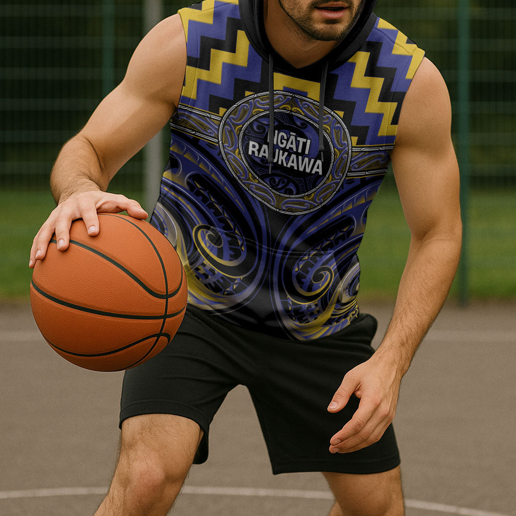 Aotearoa Ngati Raukawa Personalised Sleeveless Hoodie Maori Iwi Poutama Puhoro Tattoo LT14 - Polynesian Pride