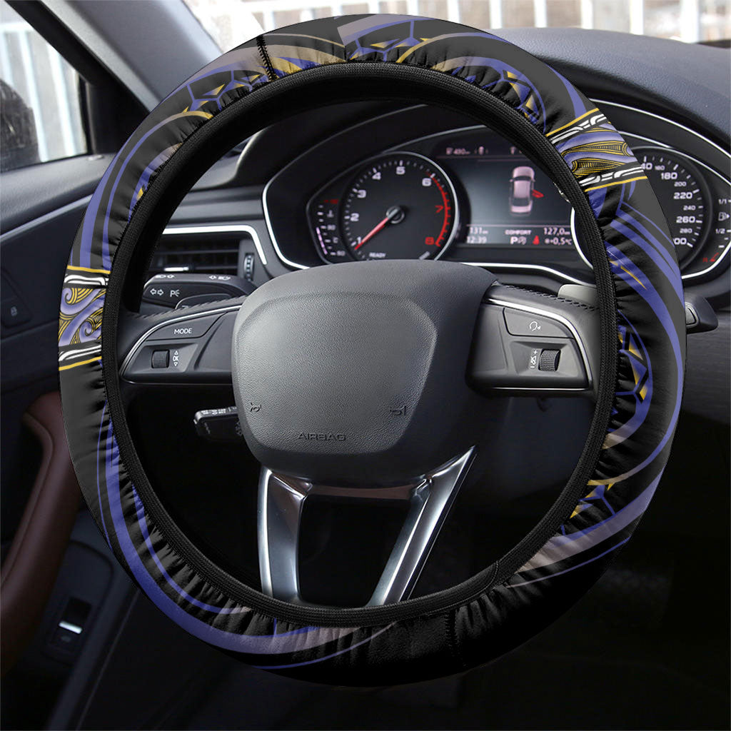 Aotearoa Ngati Raukawa Steering Wheel Cover Maori Iwi Poutama Puhoro Tattoo LT14 - Polynesian Pride
