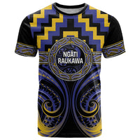 Aotearoa Ngati Raukawa Personalised T Shirt Maori Iwi Poutama Puhoro Tattoo LT14 Blue - Polynesian Pride