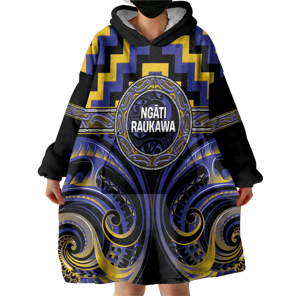 Aotearoa Ngati Raukawa Personalised Wearable Blanket Hoodie Maori Iwi Poutama Puhoro Tattoo LT14 - Polynesian Pride
