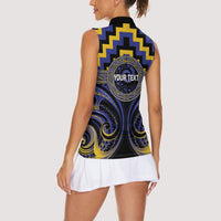 Aotearoa Ngati Raukawa Personalised Women Sleeveless Polo Shirt Maori Iwi Poutama Puhoro Tattoo LT14 - Polynesian Pride