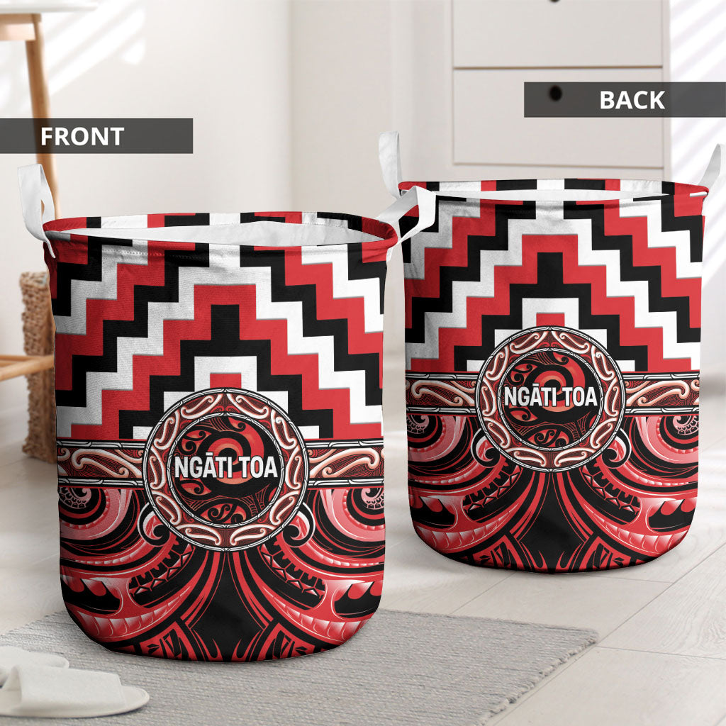 Aotearoa Ngati Toa Laundry Basket Maori Iwi Poutama Puhoro Tattoo LT14 - Polynesian Pride