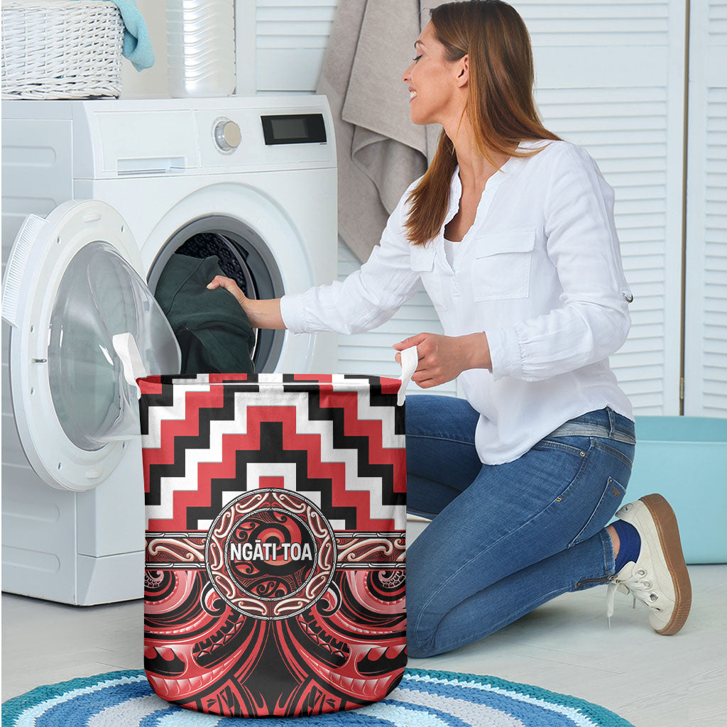 Aotearoa Ngati Toa Laundry Basket Maori Iwi Poutama Puhoro Tattoo LT14 - Polynesian Pride