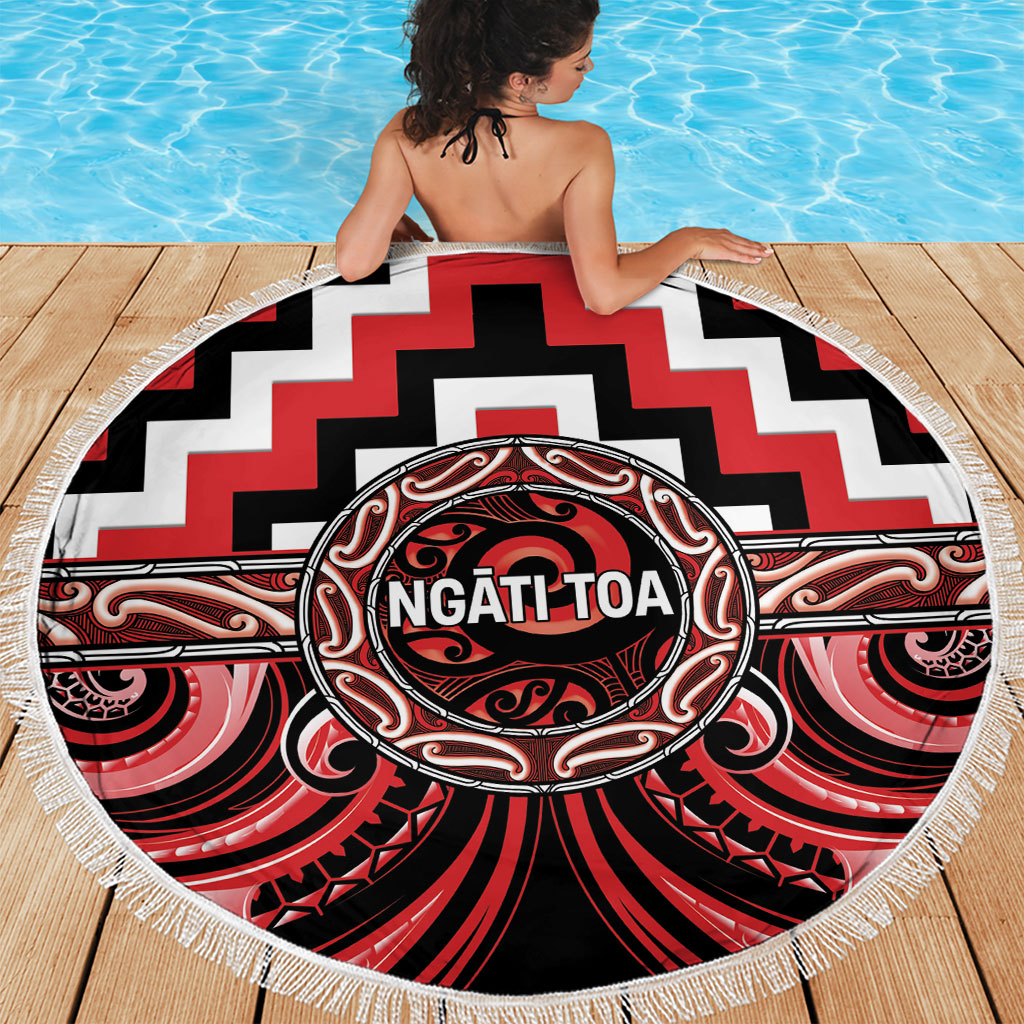 Aotearoa Ngati Toa Beach Blanket Maori Iwi Poutama Puhoro Tattoo LT14 - Polynesian Pride