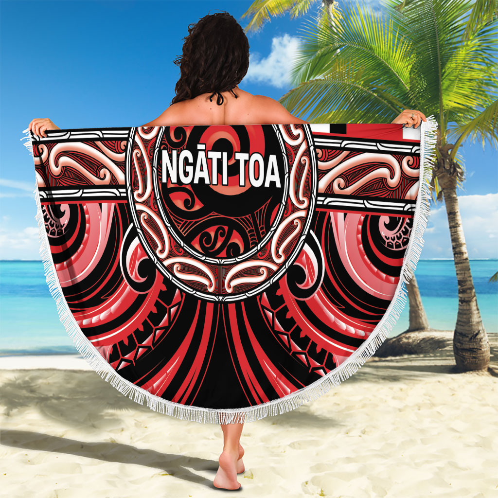 Aotearoa Ngati Toa Beach Blanket Maori Iwi Poutama Puhoro Tattoo LT14 - Polynesian Pride
