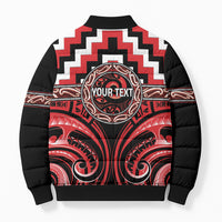 Aotearoa Ngati Toa Personalised Bomber Puffer Jacket Maori Iwi Poutama Puhoro Tattoo LT14 - Polynesian Pride