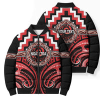 Aotearoa Ngati Toa Personalised Bomber Puffer Jacket Maori Iwi Poutama Puhoro Tattoo LT14 - Polynesian Pride