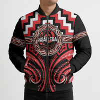 Aotearoa Ngati Toa Personalised Bomber Puffer Jacket Maori Iwi Poutama Puhoro Tattoo LT14 - Polynesian Pride
