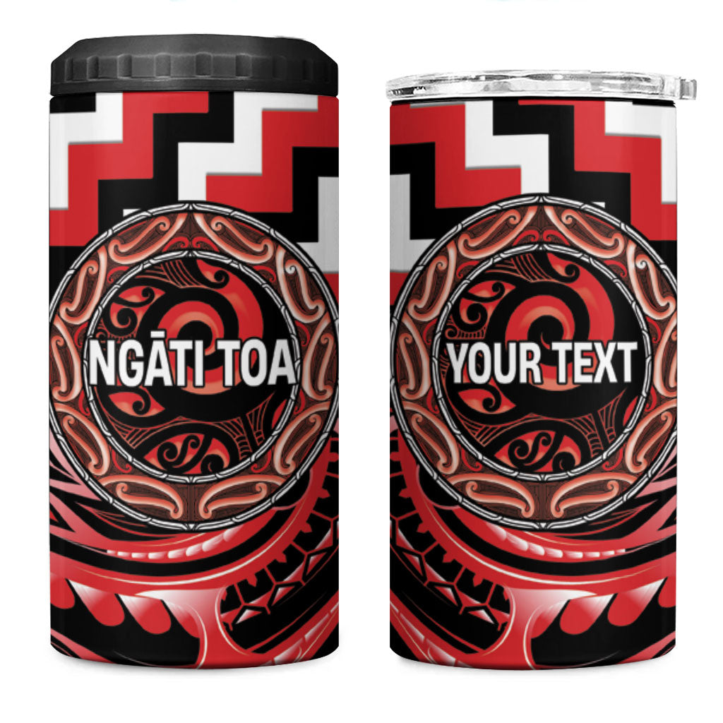 Aotearoa Ngati Toa Personalised 4 in 1 Can Cooler Tumbler Maori Iwi Poutama Puhoro Tattoo LT14 One Size: 16 oz Red - Polynesian Pride