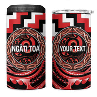 Aotearoa Ngati Toa Personalised 4 in 1 Can Cooler Tumbler Maori Iwi Poutama Puhoro Tattoo LT14 One Size: 16 oz Red - Polynesian Pride