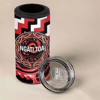 Aotearoa Ngati Toa Personalised 4 in 1 Can Cooler Tumbler Maori Iwi Poutama Puhoro Tattoo LT14 - Polynesian Pride