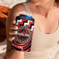 Aotearoa Ngati Toa Personalised 4 in 1 Can Cooler Tumbler Maori Iwi Poutama Puhoro Tattoo LT14 - Polynesian Pride