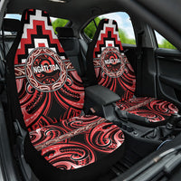 Aotearoa Ngati Toa Car Seat Cover Maori Iwi Poutama Puhoro Tattoo LT14 One Size Red - Polynesian Pride