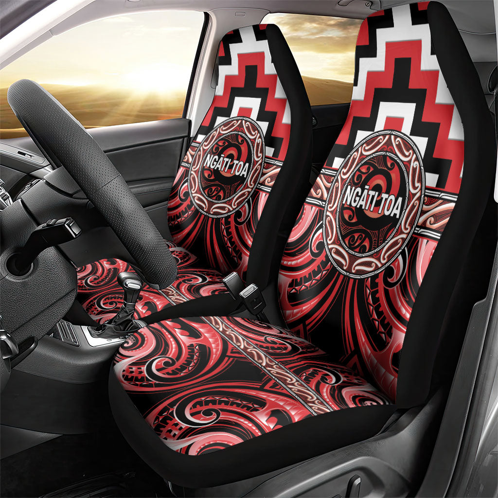 Aotearoa Ngati Toa Car Seat Cover Maori Iwi Poutama Puhoro Tattoo LT14 - Polynesian Pride