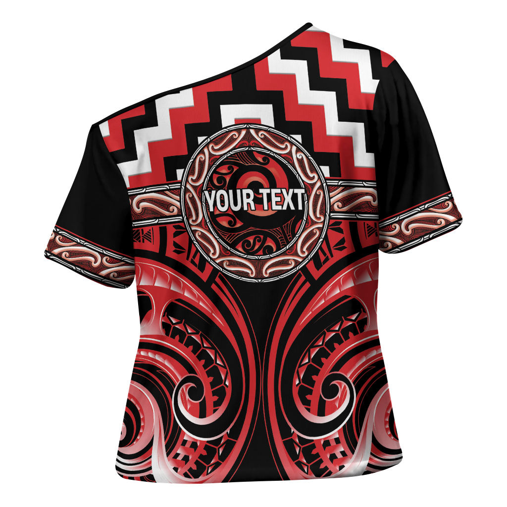Aotearoa Ngati Toa Personalised Cross Shoulder Shirt Maori Iwi Poutama Puhoro Tattoo LT14 - Polynesian Pride