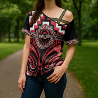 Aotearoa Ngati Toa Personalised Cross Shoulder Shirt Maori Iwi Poutama Puhoro Tattoo LT14 - Polynesian Pride