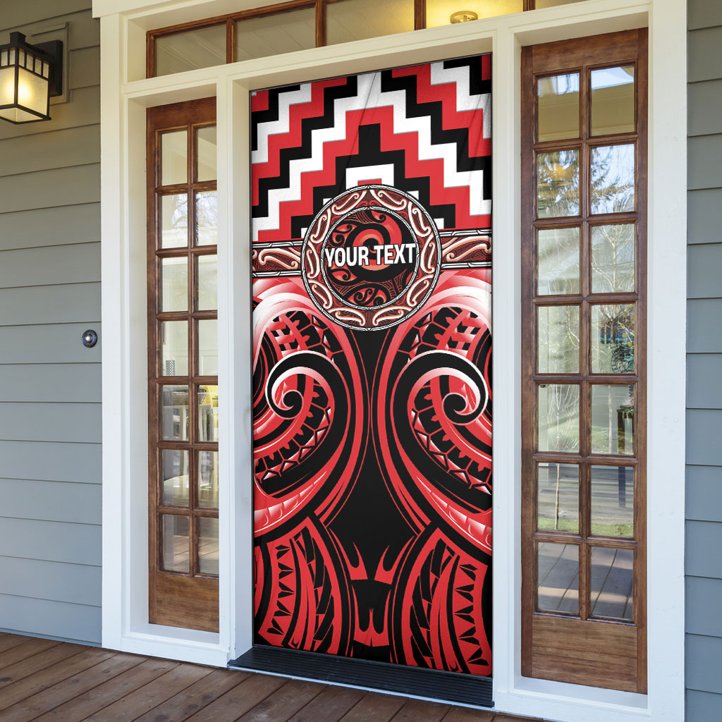 Aotearoa Ngati Toa Personalised Door Cover Maori Iwi Poutama Puhoro Tattoo LT14 - Polynesian Pride