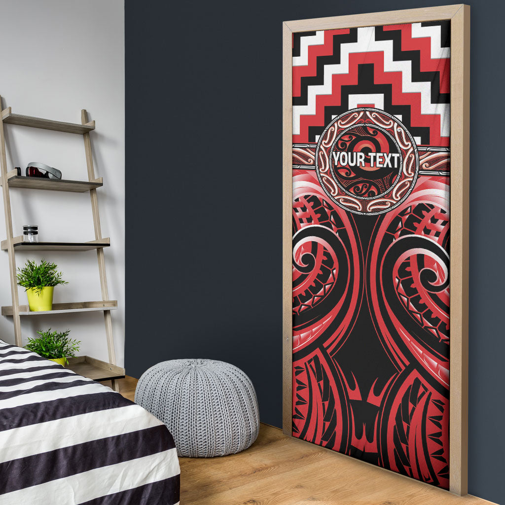 Aotearoa Ngati Toa Personalised Door Cover Maori Iwi Poutama Puhoro Tattoo LT14 - Polynesian Pride