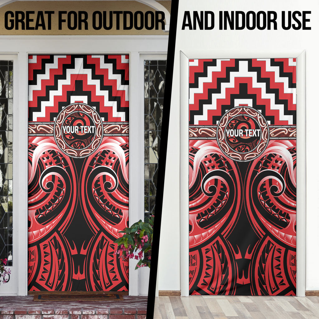 Aotearoa Ngati Toa Personalised Door Cover Maori Iwi Poutama Puhoro Tattoo LT14 - Polynesian Pride