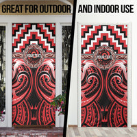 Aotearoa Ngati Toa Personalised Door Cover Maori Iwi Poutama Puhoro Tattoo LT14 - Polynesian Pride