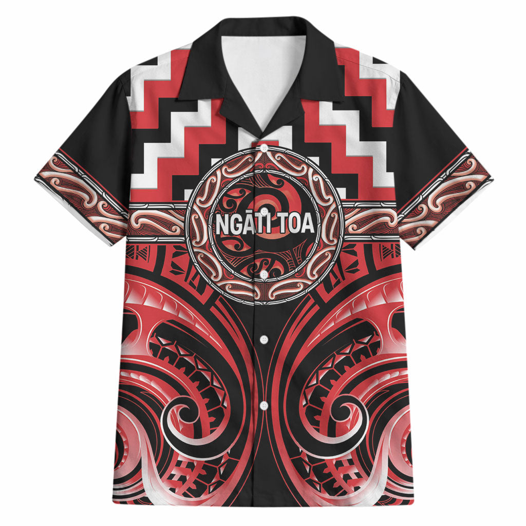 Aotearoa Ngati Toa Personalised Hawaiian Shirt Maori Iwi Poutama Puhoro Tattoo LT14 Red - Polynesian Pride