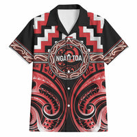 Aotearoa Ngati Toa Personalised Hawaiian Shirt Maori Iwi Poutama Puhoro Tattoo LT14 Red - Polynesian Pride