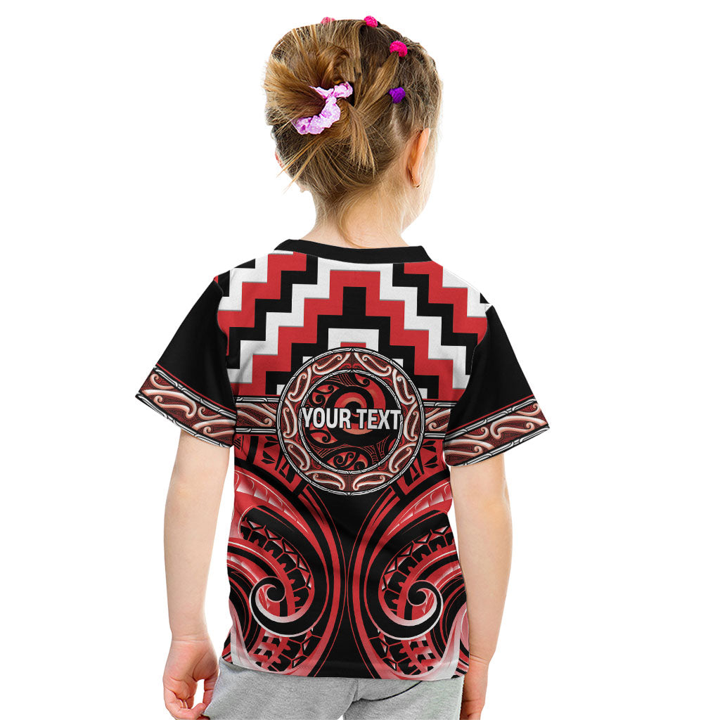 Aotearoa Ngati Toa Personalised Kid T Shirt Maori Iwi Poutama Puhoro Tattoo LT14 - Polynesian Pride