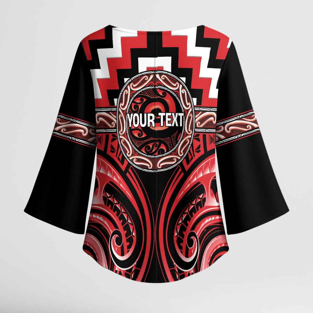 Aotearoa Ngati Toa Personalised Kimono Sleeve Blouse Maori Iwi Poutama Puhoro Tattoo LT14 - Polynesian Pride