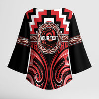 Aotearoa Ngati Toa Personalised Kimono Sleeve Blouse Maori Iwi Poutama Puhoro Tattoo LT14 - Polynesian Pride