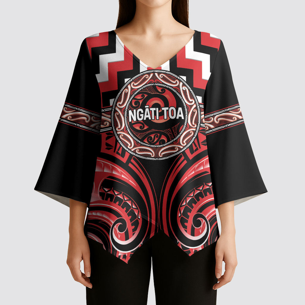 Aotearoa Ngati Toa Personalised Kimono Sleeve Blouse Maori Iwi Poutama Puhoro Tattoo LT14 - Polynesian Pride