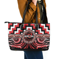 Aotearoa Ngati Toa Leather Tote Bag Maori Iwi Poutama Puhoro Tattoo LT14 - Polynesian Pride