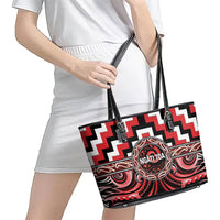 Aotearoa Ngati Toa Leather Tote Bag Maori Iwi Poutama Puhoro Tattoo LT14 - Polynesian Pride