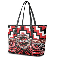 Aotearoa Ngati Toa Leather Tote Bag Maori Iwi Poutama Puhoro Tattoo LT14 - Polynesian Pride