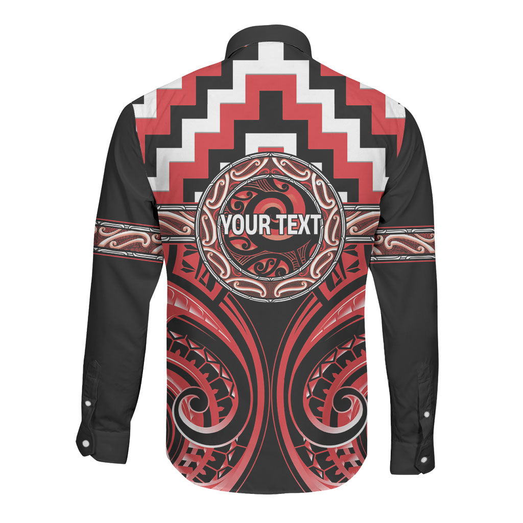 Aotearoa Ngati Toa Personalised Long Sleeve Button Shirt Maori Iwi Poutama Puhoro Tattoo LT14 - Polynesian Pride