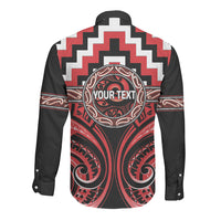 Aotearoa Ngati Toa Personalised Long Sleeve Button Shirt Maori Iwi Poutama Puhoro Tattoo LT14 - Polynesian Pride