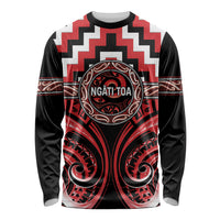Aotearoa Ngati Toa Personalised Long Sleeve Shirt Maori Iwi Poutama Puhoro Tattoo LT14 Unisex Red - Polynesian Pride